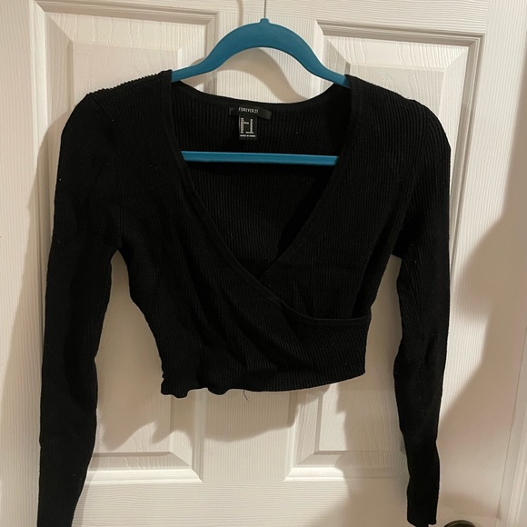 cropped wrap sweater - Picture 1 of 2